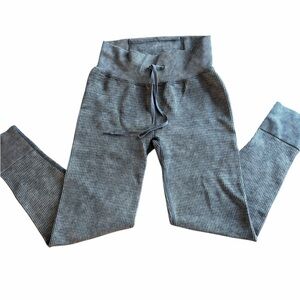 Victoria's Secret Pink Active Gray Leggings Waffle Fabric Tie at Waist Size L